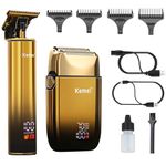 KEMEI Hair Trimmer & Electric Razor, Foil Shaver, Men's Hair Clipper, Cordless Beard Trimmer, USB Rechargeable, Men's Grooming Kit for Barbers/Home Use,Father Day Gifts