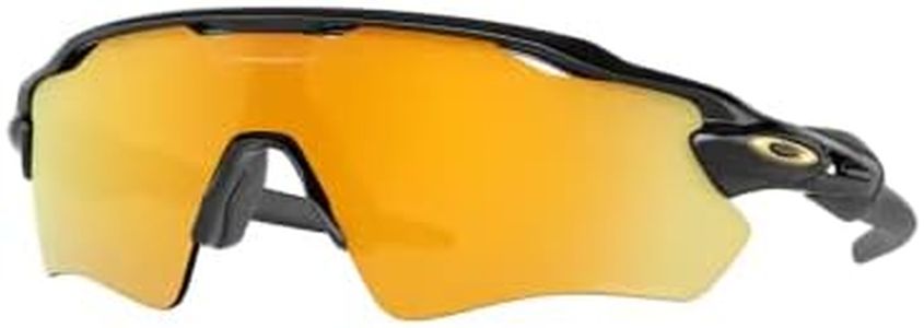 Oakley Mens OO9208 Radar Ev Path Rectangular Sunglasses, Polished Black/Prizm 24K Polarized, 38 mm