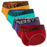 INNERSY Men's Support Pouch Briefs Moisture-Wicking Sexy Bikini Underwear 4 Pack(Athletic Bright,Large)