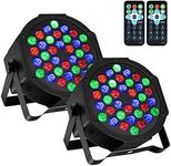 Litake DJ Par Lights, RGB 36 LED Stage Lights Sound Activated,Remote & DMX Controlled LED Uplights,7 Modes Uplighting for Dance Party Church Wedding Birthday Holiday Music Show-2 Pack