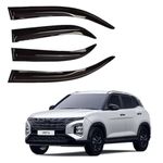 YUVA AUTO Premium Unbreakable Car Window Door Visor/Rain Guard/Wind Deflector Compatible with (Creta 2024 Latest Model)