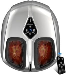 ALLYOUGER Shiatsu Foot Massager with Heat,Vibration,Air Compression and Deep Kneading for Plantar Fasciitis, Neuropathy,Improve Foot Wellness,FSA/HSA Eligible,Fathers Day Gift for Dad（Silver）