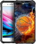 DAIZAG Case Compatible with for iPhone 6/6s Ice Fire Basketball Phone Case Shockproof Soft TPU Phone Case for Boy Men Gift Case for iPhone 6/6s