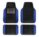 FH Group F14407BLUE Universal Fit Premium Carpet Blue Automotive Floor Mats fits Most Cars, SUVs, and Trucks with Driver Heel Pad, Full Set