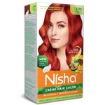 Nisha Cream Hair Color Copper Red 5.64 (60ml+60g+18ml), Premanent Hair Colour for Women & Men