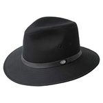 Bailey of Hollywood Men's Dalton Fedora Trilby Hat, Black, XX-Large