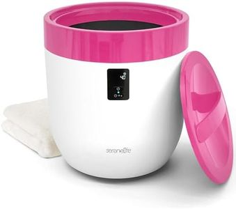 SereneLife Counter Towel Warmer Bucket - with Customized Fragrance for Spa and Bathroom, Luxury Heater, Auto Shut Off, Fits 1 Large Blanket, Bathrobe, PJs (Pink)