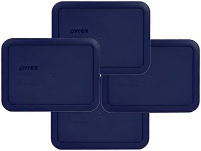 Pyrex 7210-PC 3 Cup Blue Rectangle Plastic Lid - 4, Blue