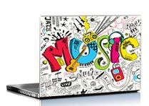 PIXELARTZ Laptop Skins Music Background Doodle Style 15.6 Inches Laptop Skins/Stickers for Dell-Lenovo-Acer-HP (4095)