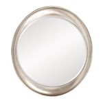 Howard Elliott Collection Hanging Oval Wall Mirror, Resin, Burnished Silver, 35 x 39 Inch