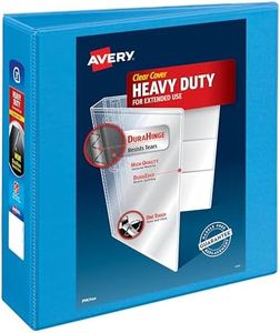 Avery Heavy-Duty View 3 Ring Binder, 3" One Touch Slant Rings, Holds 8.5" x 11" Paper, 1 Light Blue Binder (05601)