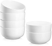 Jassceram Cereal Bowls Set of 6, 30 Oz Ceramic Bowls for Soup, Salad, Dessert, Oatmeal and Breakfast, Suitable for Kitchen or Dining - Dishwasher & Microwave Safe, 6 Inch, White