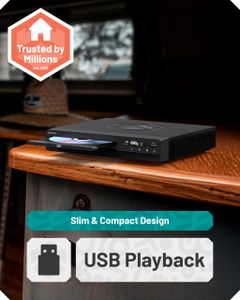Oakcastle Compact DVD Player – Portable, USB Playback