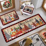 Btysun Christmas Rugs, Christmas Kitchen Mat Home Decor Living Room Christmas Rug for Bathroom Indoor Home Decor Living Room Christmas Decorations Non Slip Mats for Floor Mouse Mat