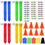 Flag Football Set, 14 Player/ 28 Player Football Flags and Belts Set, Includes Belts, Football Flags, Cones, 28 Players, Adjustable