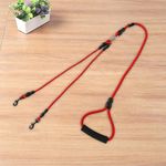 Kuber Industries Double Coupler Dog Leash|Double Dog Leash|Premium PP Fabric|Durable Metal Hooks|360° Swivel, No Tangle Design|PDMGL-030-145| Soft Padded Handle for Comfortable Grip |Red