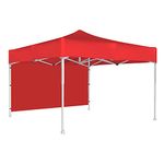 ORILEY Heavy Duty Gazebo Tent 10x10 ft | 23.75 Kg Strong Frame | Foldable Pop-Up Canopy Tent with 3 Side Open | UV Protection Outdoor Folding Tent for Garden, Terrace, Events & Promotional Use (Red)