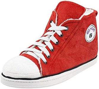 Gohom Sneaker Slippers for Women Womens Warm Winter Crazy Fun High Top Indoor House Bedroom Fancy Sneaker Boot Slippers Shoes Szie 8 Red and White