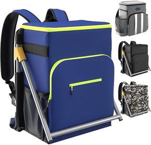 Everlasting Comfort Cooler Backpack Chair - Waterproof Insulated Leakproof Backpack Cooler with Foldable & Padded Seat, Foldable Portable Design, Large Capacity, Lightweight Fishing Chair