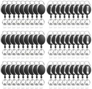 120 Pack Badge Reels Retractable ID Badge Holder with Carabiner Heavy Duty Badge Reel Clip and Key Chain for Work Office
