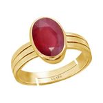 Clara Certified Ruby Manik 6.5cts or 7.25ratti Panchdhatu adjustable Ring for Women