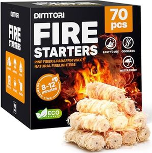70 pcs Fire Starter for Indoor and Outdoor Use - Natural, Eco-Friendly Firelighter for Grills, Smokers, Fire Pits, Wood Stoves - Waterproof, All-Weather Charcoal Starter, Fire Starters for Campfires