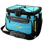 Titan Deep Freeze Cooler - 30 Can Zipperless Hardbody Cooler - Deep Freeze Insulation, HardBody Liner, and SmartShelf - Blue Lagoon