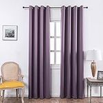 MANGATA CASA Bedroom Blackout Curtains Grommets 2 Panels,Thermal Window Curtain Drapes for Living Room Darking Drapes (Purple,52x84inch)