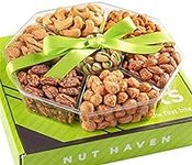 Holiday Nuts Gift Basket - Assortment Of Sweet & Roasted Salted Gourmet Nuts - Assorted Food Gift Box for Christmas, Thanksgiving, Fathers Day, Mothers Day, Sympathy, Family, Men & Women