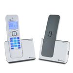 Beetel X75 2.4Ghz Cordless Landline Phone,Dual Mode DTMF/FSK,1 Line 7segment LCD Display& Blue LED Backlit,Illuminated Keypad,2 Way Speaker Phone,6 Step Ringer Volume Control(Grey/White)(X75)