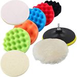 Buffing Pads, 7Pcs Sponge Polishing Waxing Pad Kit Compound Auto Car Polisher M14 Drill Adapter Kit for Coat Paintss Waxing Polishing Sealing Glaze