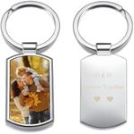 AllerPierce Personalised Photo Keyring Custom Picture Printed Text Keychain for Men Women Personalised Keepsake Car Keychain Gifts for Dad Mum Boyfriend Girlfriend Fathers Day