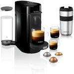Nespresso Vertuo Plus Coffee Machine by De'Longhi for Vertuo Coffee Pods, Over 30 Varieties of Pods, Automatic Opening, Starter Capsule Set Included, EN150.B, Black