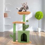 Mumoo Cat 83.5 cm Cat Tree, Triple Tree Pet Tower Tree Cat Ladder, Sisal Covered Pet Luxury Apartment Furniture Kittens Playing in The Cat House (Green/Triple Cat Climbing Frame) (83.5cm Cat Tree)