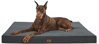 Bedsure Jumbo Dog Bed for Large Dogs - XXL Orthopedic Dog Beds with Removable Washable Cover, Egg Crate Foam Pet Bed Mat, Suitable for Dogs Up to 150lbs, Dark Grey