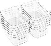 Tiawudi 12 Pack Plastic Storage Bins, Multi-Use Organizer Bins, Pantry Organizer, Clear Storage Containers, Bins for Home & Kitchen