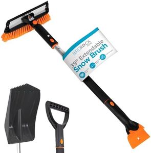 Snow MOOver 39" Extendable Snow Brush with Detachable Shovel & Ice Scraper | 11" Wide Squeegee & Bristle Head | Lightweight Aluminum Body with Ergonomic Grip | for Cars & SUVs | 4 in 1 Winter Tools