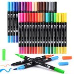 Upanic Brush Markers for Adults Coloring Books,36 Colors Dual Art Markers Colored Pens for Bullet Journaling Note Taking Drawing Calligraphy Lettering,Dual Brush Markers Pens for School Supplies