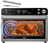 Typhur Sync Oven with Smart Wireless Meat Thermometer Probe, 12‑in‑1 Countertop Air Fryer Toaster Oven Combo, 360° Turbo Convection, Dehydrator, Recipes & 5 Accessories, Large 27QT, Stainless Steel