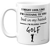 Stuff4 Golf Gifts for Men - in My Head I'm Playing Golf Mug - Funny Golf Presents for Men, Gifts for Golfers Men, Golf Presents, Golf Lover Gift Ideas, 11oz Ceramic Dishwasher Safe Premium Mugs