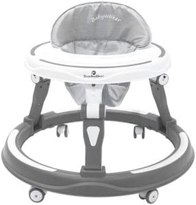 StarAndDaisy 360° Baby Walker Adjustable Height, Multi-Function Anti-Rollover Folding Walker with Height Adjustable 6-24 Months Baby Boy & Girl Walker (Grey)
