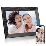 BYYBUO 10.1 Inch WiFi Digital Photo Frame, 1280 x 800 IPS Touchscreen Picture Frame, 16G Walnut brown, Auto-Rotate, Share Photos or Videos via the Uhale App(No Built-in Battery) Prime