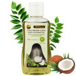 Ikkiyam Wood Pressed (Cold Pressed) Curry Leaf Coconut Oil | Vitamin-rich Oil for Hair | Pure Coconut Oil Beauty & Edible Purposes | Organic Healthy Fatty acids & Anti-oxidants | Pack of 1 | 100 ml