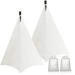 BQKOZFIN 2 Packs Speaker Stand Cover with 360 Degree Cover, Floor Speaker Tripod Scrim Cover Universal Dj Light Speaker Stand Skirt for Weddings Banquets Events, Home (Creamy White)