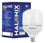 Halonix 30W B22 LED Emergency Light Bulb | Rechargeable, Dimmable, Up to 15 Hrs Backup | White Light | Pack of 1