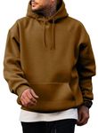 JMIERR Men's Casual Hoodies Pullover Big Tall Golf Sweatshirt Winter Long Sleeve Sports Drawstring Hoodie Gym Athletic Hooded with Pocket B Coffee X-Large