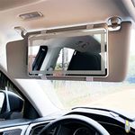 Universal Car Sun Visor Vanity Mirror with LED Light Rechargeable LED Touch Screen Switch Makeup Mirror 260x135mm (White)