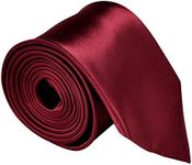 Neckties For Men 3.5 Microfiber Woven Satin Crimson Ties