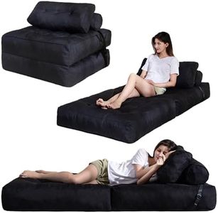 YOSHOOT Folding Couch Sofa Bed, Convertible Sleeper Chairs with Back Support, Foldable Couch Futon Mattress with Pillow, Portable Fold Out Chair Bed Floor Mattress Floor Couch for Living Room,Bedroom