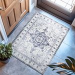 2x3 Machine Washable Throw Rugs Non Slip Bath Mat for Floor Non-Shedding Entryway Rug Anti-Slip Rubber Backed Area Rug for Kitchen Bathroom Entrance(Blue,2x3ft)